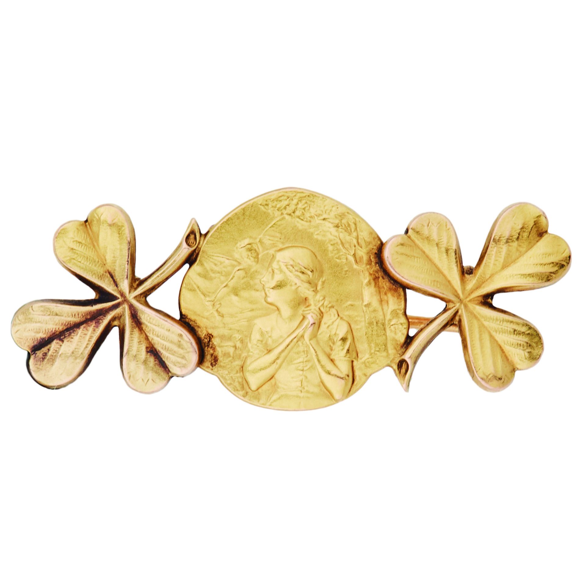Modernist gold brooch, early 20th century.