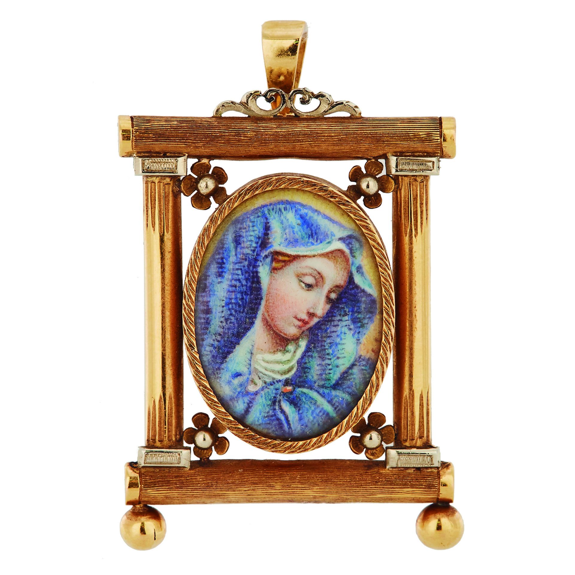 Gold and platinum with miniature, c.1940.