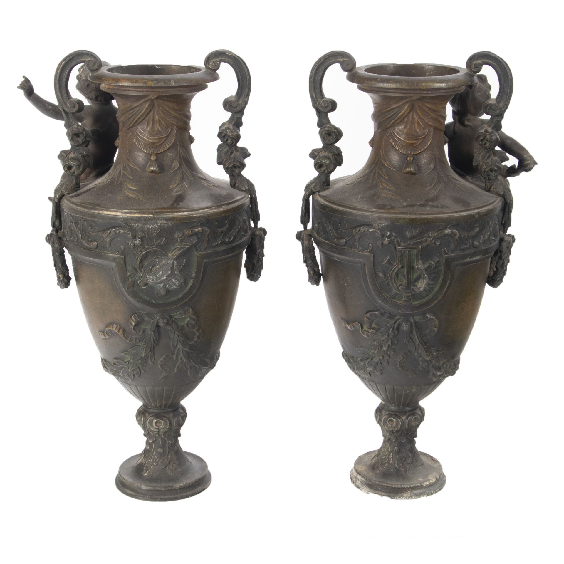 Pair of cups in bronze. France, late 19th century. - Image 4 of 4