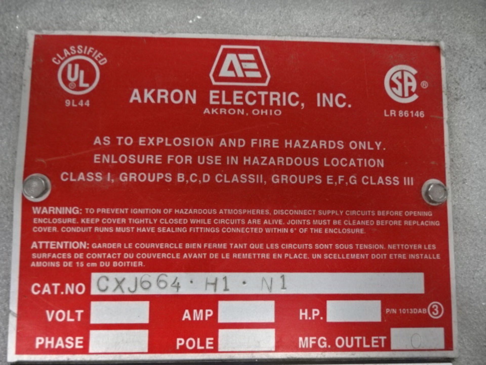 Akron Electric fire and explosion resistant electric box - Image 2 of 5