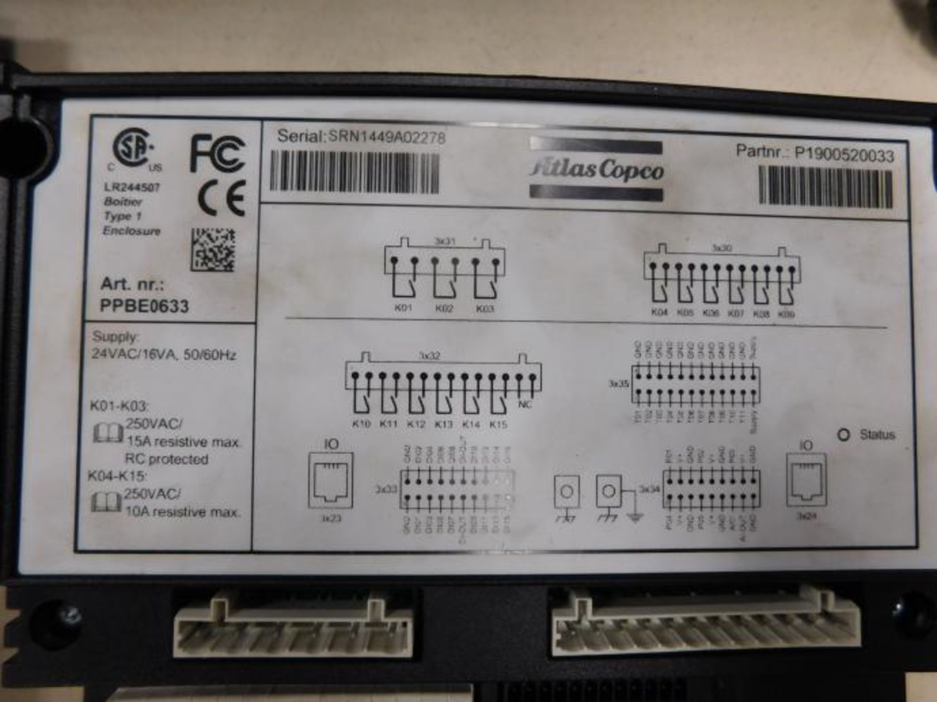 Atlas copco lr244507 elektronikon control panel Atlas Copco PPBE0633 - Image 4 of 6