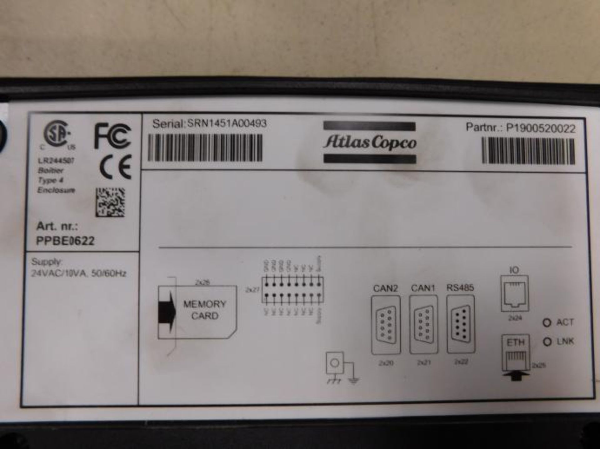 Atlas copco lr244507 elektronikon control panel Atlas Copco PPBE0633 - Image 3 of 6