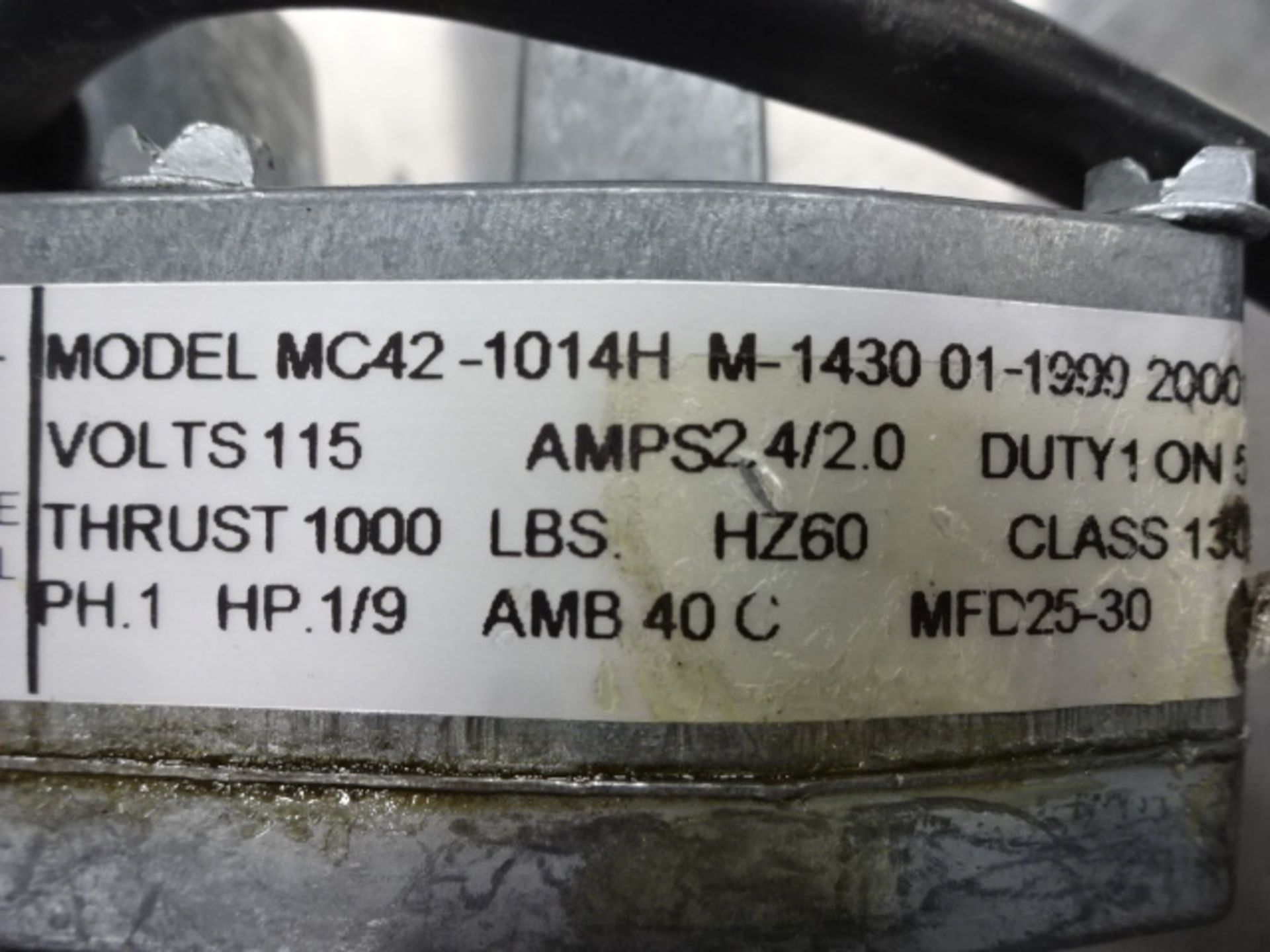 Hubbel MC 42 1014H Incline Lift Motor 1000 lbs thrust - Image 3 of 4