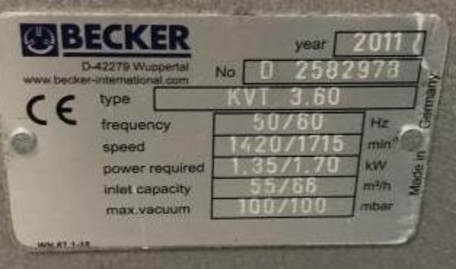 Becker Vacuum Pump - Image 3 of 4