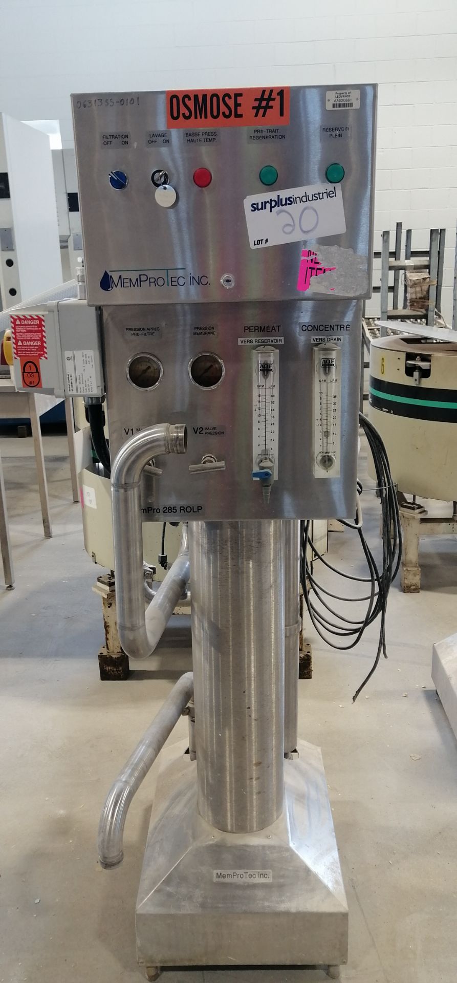 MemPro Series Stainless Steel Reverse osmosis or nanofiltration system Model:285-ROLP