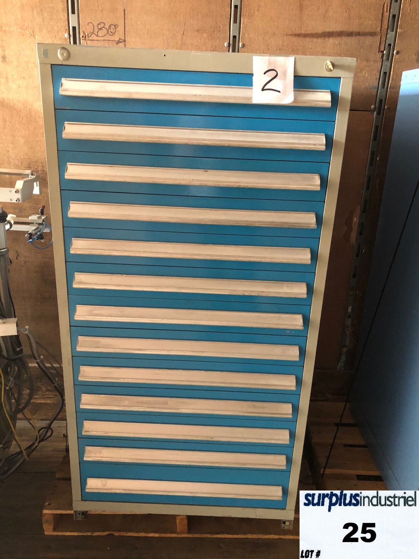 Industrial Metal Drawer Cabinet, 14 drawers, 30 wide, 18 deep, 59 high. Item Location Montreal