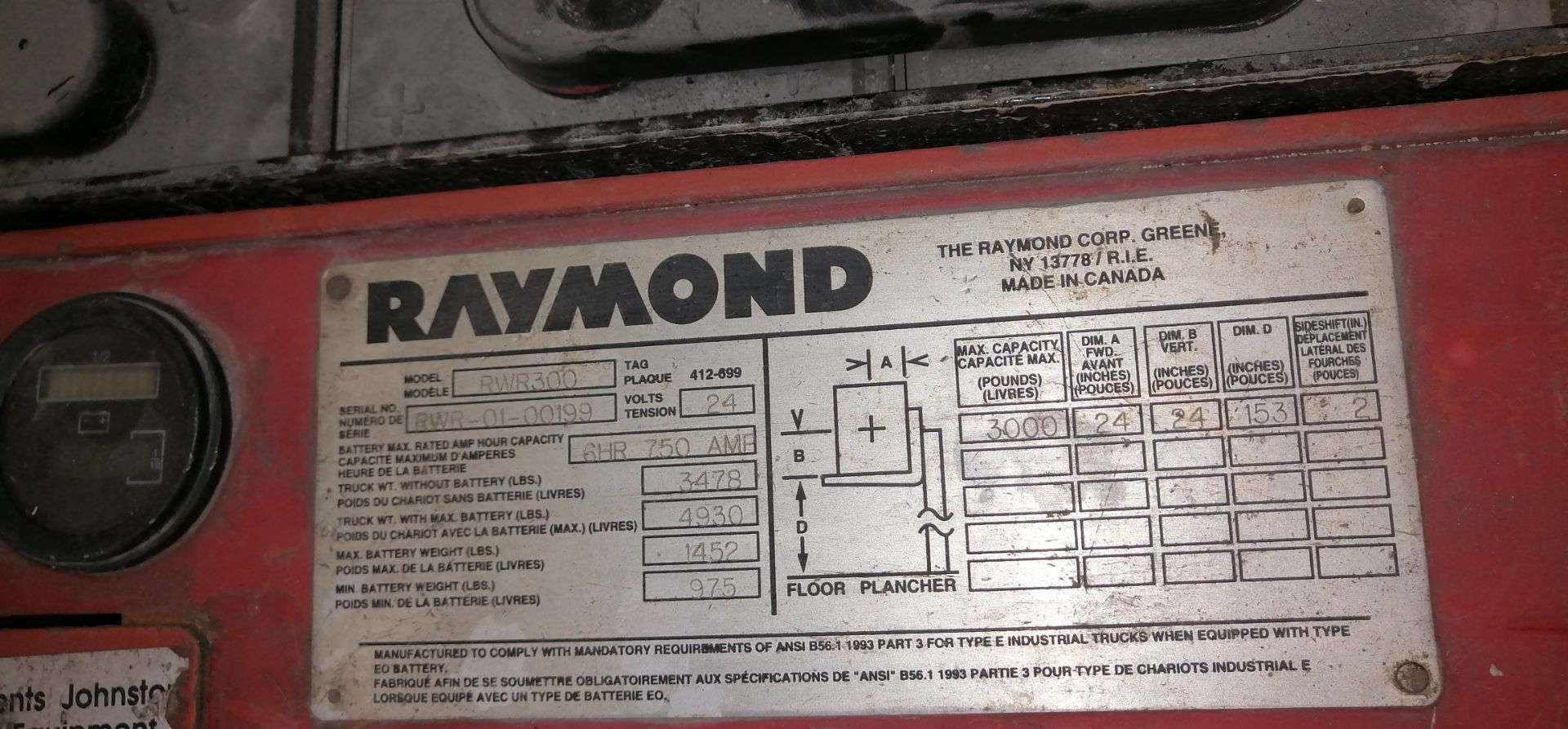 Raymond RWR300 electric forklift *  functional * battery included - Image 4 of 6