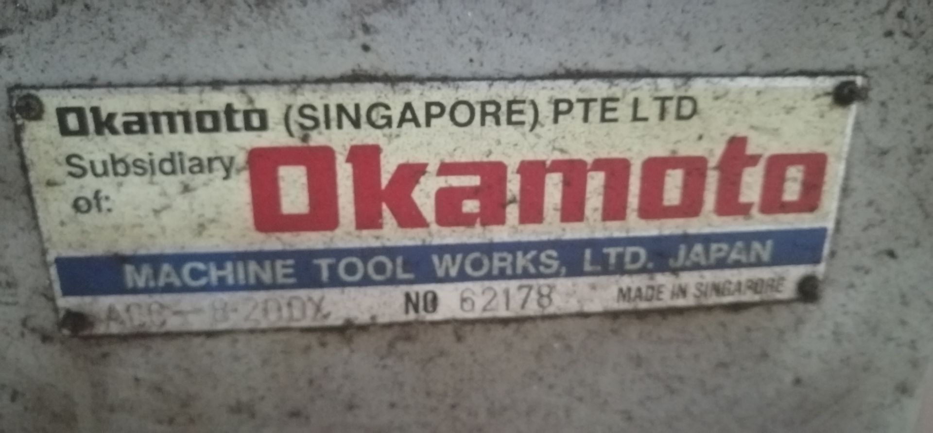 OKOMOTO 820 SURFACE, GRINDERS *unknow condition/missing parts Loading fee: 100$ Cad Item Location - Image 2 of 10