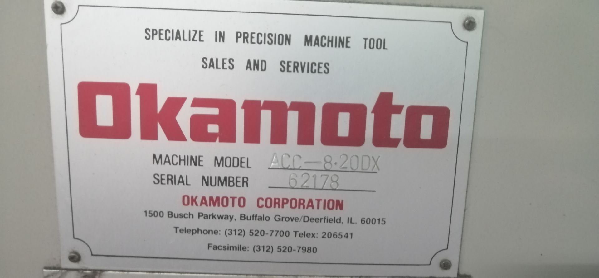 OKOMOTO 820 SURFACE, GRINDERS *unknow condition/missing parts Loading fee: 100$ Cad Item Location - Image 8 of 10