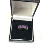 9ct gold diamond and amethyst ring weight 2.3g