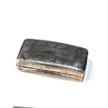 Antique Georgian silver snuff box measures approx 6cm by 3.2cm