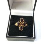 Vintage 9ct gold garnet ring weight 4g