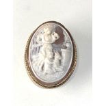 Vintages 9ct gold cameo brooch measures approx 4.5cm by 3.7cm weight 14.2g