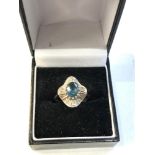 9ct gold gemstone and diamond ring weight 3.3g