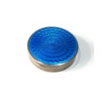 Vintage silver and enamel pill box in good condition measures approx 5cm dia in good condition