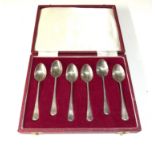 Boxed set of 6 ship silver tea spoons Sheffield silver hallmarks