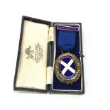 Boxed silver past president Heanor & district Caledonian medal