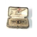 Boxed 9ct gold royal navy sweetheart brooch measurEs approx 4.1cm by 1.6cm weight 2.6g