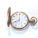 Antique gold plated full hunter Rolex pocket watch in good condition working order but no warranty