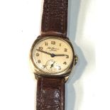 J.W.Benson London 9ct gold gents presentation wristwatch in good condition working order but no