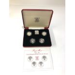 Boxed royal mint 1984-1987 united kingdom £1 silver proof collection