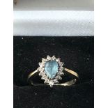 9ct gold gemstone and diamond ring 2.4g