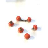 Gold back coral bead studs each measures approx 10mm dia weight 8.2g