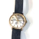 Vintage 9ct gold gents Garrard wristwatch in good used condition working order but no warranty given