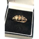 Vintage 9ct gold seed-pearl and coral ring