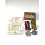 Boxed raf ww2 medals with award note medal has M.I.D Oak lea