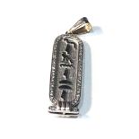 18ct white gold diamond Egyptian pendant 9g