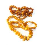2 amber necklaces 93g