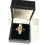 Modernist design 9ct gold diamond ring weight 5.8g in good condition