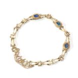 9ct gold and opal bracelet weight 3.7g