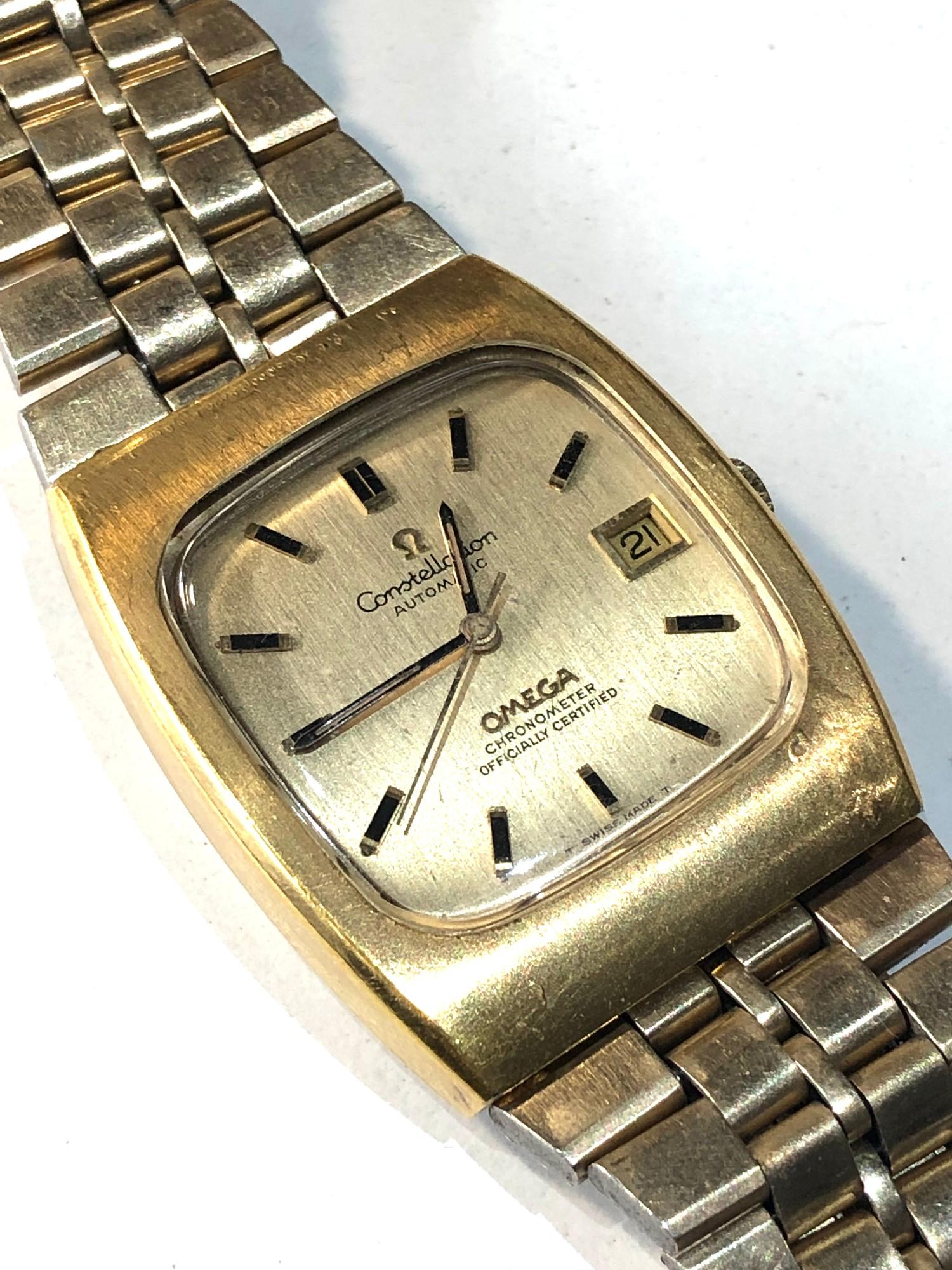 Vintage Omega Constellation Automatic chronometer Wristwatch non working original strap - Image 2 of 5