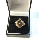 Vintage 15ct gold amethyst and seed-pearl ring xrt tested weight 3.5g