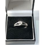 9ct white gold diamond solitaire ring 0.20ct 3.5g