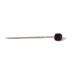 Antique garnet stickpin measures approx 6.3cm