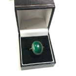 9ct gold malachite set ring weight 5.6g