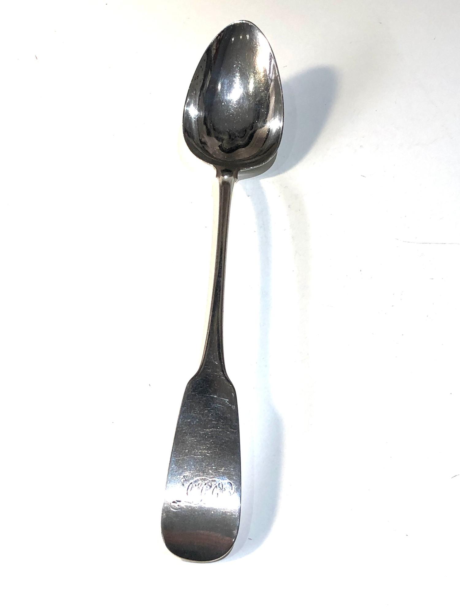 Antique Georgian Irish silver basting spoon measures approx 33cm long weight 125g - Image 2 of 3