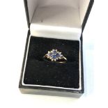9ct gold diamond and sapphire ring