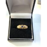 Antique 18ct gold diamond and sapphire ring weight 3.3g