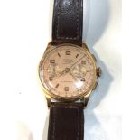 Vintage 18ct gold Docker chronograph wristwatch in good working order and good used condition case
