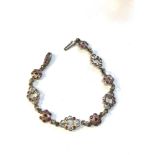 Vintage sterling silver and gem set bracelet measures 18cm