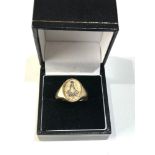 Vintage 9ct gold gents masonic ring weight 8.3g