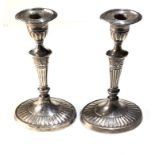 Pair of antique silver candlesticks measures 19cm London silver hallmarks
