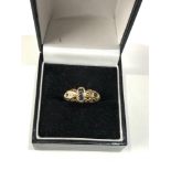 18ct gold diamond and sapphire ring weight 2.3g