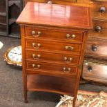 Antique inlaid mahogany music cabinet