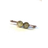 9ct gold stone set brooch measures approx 5cm weight 5.8g