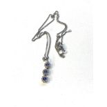 9ct white gold diamond and tanzanite pendant and chain weight 3.6g